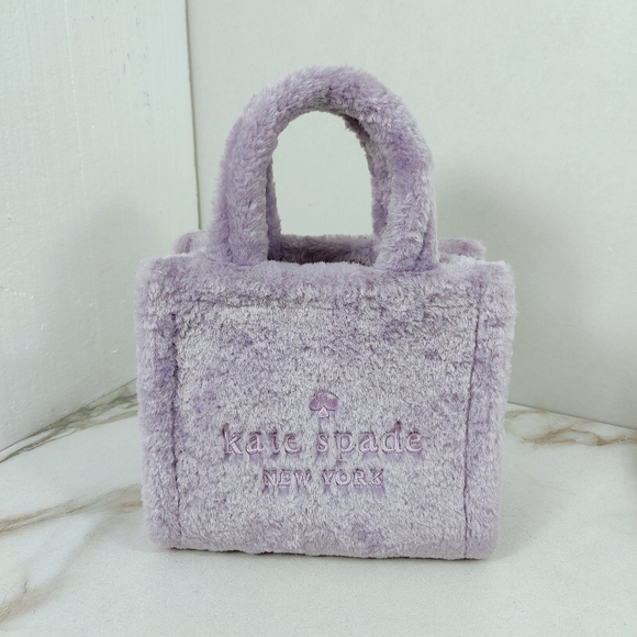 NWOT Kate Spade Ellie Lavender Purple Faux Fur Small Tote Bag - Picture 5 of 16